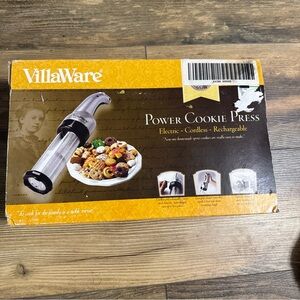 VillaWare Cookie Press cordless, rechargeable, 20 cookie discs, 4 icing Tips